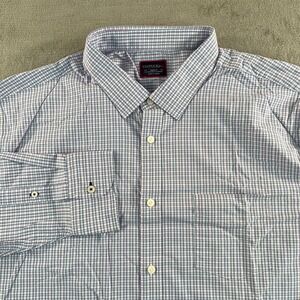 UNTUCKit Performance Shirt Men 3XLC Blue Pink Plaid‎ Nylon Blend Long Sleeve